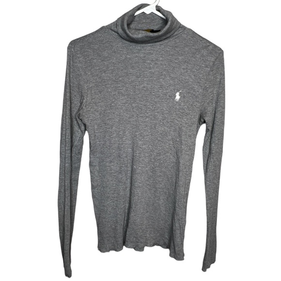 A26 Polo Ralph Lauren Heather Grey Turtleneck Top - Picture 1 of 6